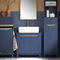 SoBuy BZR114-B - Wastafel Onderkast - 2 deuren - 60x30x59 cm - Blauw