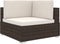 vidaXL - Hoekbank - 1 - st - met - kussens - poly - rattan - bruin