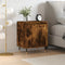 vidaXL - Nachtkastje - 40x30x50 - cm - bewerkt - hout - gerookt - eikenkleurig