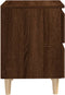 vidaXL - Nachtkastjes - 2 - st - met - houten - poten - 40x35x50 - cm - bruineikenkleur
