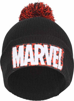 Marvel - Leopard Logo Pom pom beanie - Zwart