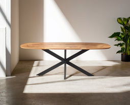 Eettafel Colorado Deens ovaal mangohout 220x110x77 cm - metalen matrix - naturel