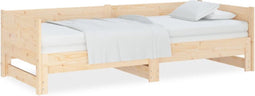 vidaXL - Slaapbank - uitschuifbaar - massief - grenenhout - 2x(90x190) - cm
