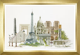 Thea Gouverneur - Borduurpakket met telpatroon - 472A - Voorgesorteerde DMC Garens - Parijs - Aida - 79 cm x 50 cm - DIY Kit