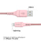 imoshion - Lightning naar USB A Kabel - 2 meter - Gevlochten textiel - Roze
