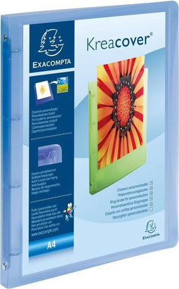 Exaclair Personaliseerbare ringmap Kreacover 4 ringen transparant blauw