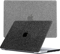 Lunso Geschikt voor MacBook Pro 14 inch (2021-2023) cover hoes - case - Glitter Zwart