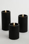 Mica Decorations LED Pilaarkaars - Set van 3 - Timerfunctie - Zwart (set van 3)