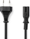 Nedis Stroomkabel - Euro Male - IEC-320-C7 - 3.00 m - Plat - Zwart