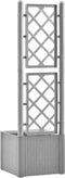 vidaXL - Plantenbak - verhoogd - met - latwerk - en - zelfbewateringssysteem - grijs