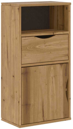 vidaXL - Bijzetkast - met - lade - 40x24x79 - cm - massief - grenenhout