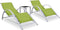 vidaXL - Ligbedden - 2 - st - met - tafel - aluminium - groen