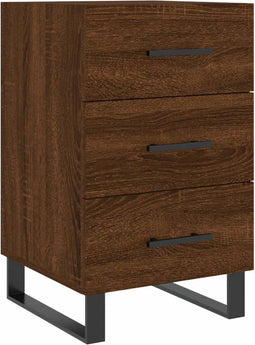 vidaXL - Nachtkastje - 40x40x66 - cm - bewerkt - hout - bruin - eikenkleur