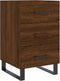 vidaXL - Nachtkastje - 40x40x66 - cm - bewerkt - hout - bruin - eikenkleur