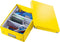 Leitz WOW Click & Store Kleine Kartonnen Opbergdoos Met Deksel - Ruimtebesparende Sorteerdoos Met Vakjes - 22 x 10 x 28.2 Cm (BxHxD) - Ideaal voor Kantoor en Thuiswerken/Thuiswerkplek - Geel