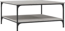 vidaXL - Salontafel - 80x80x40 - cm - bewerkt - hout - grijs - sonoma - eikenkleurig