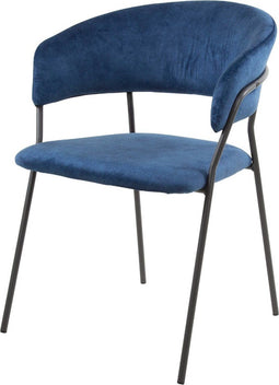AnLi Style Armstoel club - Blauw velours