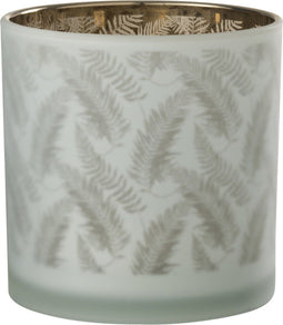 J-Line windlicht Blad - glas - wit/groen - large