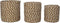 Mandenset - raffia/zeegras - naturel/wit - set van 3