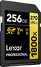 Lexar Professional 1800x - SDXC UHS-II Kaart - 256GB - Lezen 270MB/s Schrijven 180MB/s - V60