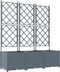 vidaXL - Tuinbak - met - Trellis - 3 - stuks - Lichtgrijs - 120x40x143 - cm