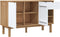 vidaXL - Dressoir - OTTA - 114x43x73,5 - cm - massief - grenenhout - bruin - en - wit