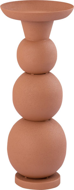 PTMD Shannan Rust round iron candle holder w bulbs M