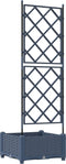 vidaXL - Tuinplanter - met - Klimrek - Grijs - 40x40x125,5 - cm