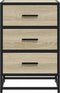 vidaXL - Nachtkastje - 40x34,5x60 - cm - bewerkt - hout - en - metaal - sonoma - eiken