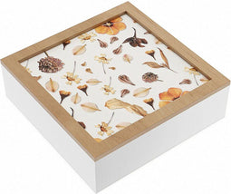 Decoratieve Doos Versa Bloemblaadjes Hout MDF 24 x 7 x 24 cm