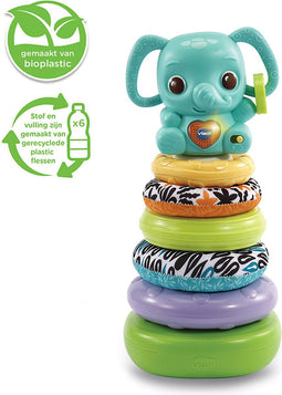 VTech 3 in 1 Stapel & Leer Olifant – Educatief Speelgoed – met Bewegingssensor en Geluidseffecten – Van 6 tot 36 Maanden