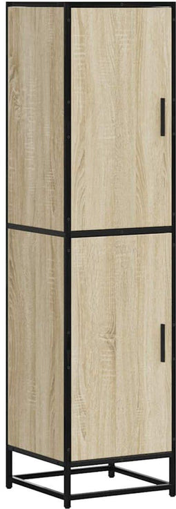 vidaXL - Hoge - kast - 35,5x35x139 - cm - bewerkt - hout - en - metaal - sonoma - eiken