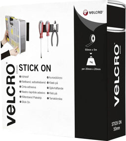 VELCRO® VEL-EC60243 Klittenband Om vast te plakken Haak- en lusdeel, Extra sterk (l x b) 5000 mm x 50 mm Zwart 5 m