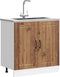 vidaXL - Spoelbakonderkast - Lucca - bewerkt - hout - oud - houtkleurig