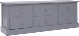 vidaXL - Tv-meubel - 108x30x40 - cm - massief - paulowniahout - donkergrijs