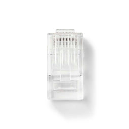 Nedis RJ45-Connector - RJ45 Pass Through - Stranded UTP CAT5 - Recht - Verguld - 10 Stuks - PVC - Transparant - Doos