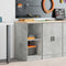 vidaXL - Garagekast - 40x51x85 - cm - massief - grenenhout - betongrijs