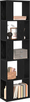 vidaXL - Boekenkast - 5-Laags - Zwart - Eiken - 45x23,5x162,5 - cm - Bewerkt - Hout