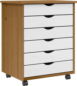vidaXL - Ladekast - MOSS - verrijdbaar - massief - grenenhout - honingbruin