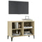 Tv-meubel met metalen poten 69,5x30x50 cm sonoma eikenkleurig
