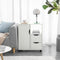 SoBuy FBT105-W - Bijzettafel - 1 open vak 2 lades 1 deur - Wit