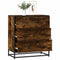 vidaXL - Dressoir - 68x35x76 - cm - bewerkt - hout - en - metaal - gerookt - eiken
