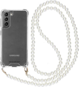iMoshion Hoesje Geschikt voor Samsung Galaxy S21 Hoesje Met Koord - iMoshion Backcover met koord - Parel - Transparant