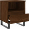 vidaXL - Nachtkastje - 40x35x50 - cm - bewerkt - hout - bruin - eikenkleur