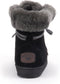 Warmbat Laarzen - Veterboots - Waterafstotend Suède - Zwart-Grijs - Maat 41