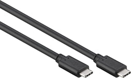 USB-C naar USB-C kabel - USB3.0 - tot 20V/3A / zwart - 2 meter