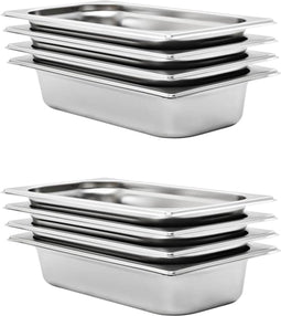 vidaXL - Gastronormbakken - 8 - st - GN - 1/3 - 65 - mm - roestvrij - staal