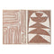 Schilderij Home ESPRIT Beige Terra cotta Abstract 83 x 4,3 x 123 cm (2 Stuks)