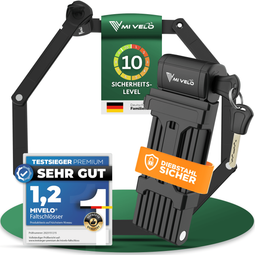 MIVELO Vouwslot - Robuust met Sleutel - 120 cm Lang - Carbonstaal - Zwart