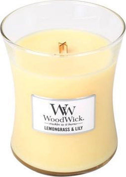 WoodWick Geurkaars Mini Lemongrass & Lily - 8 cm / ø 7 cm